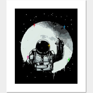 Trippy spray painting Astronaut Posters and Art